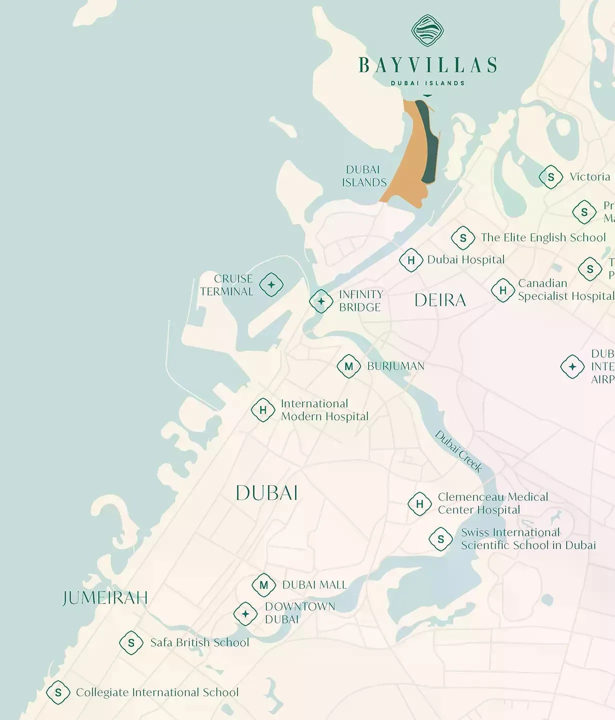 Map positioning Lunaya near Sheikh Zayed Road and major destinations in the Jebel Ali growth corridor