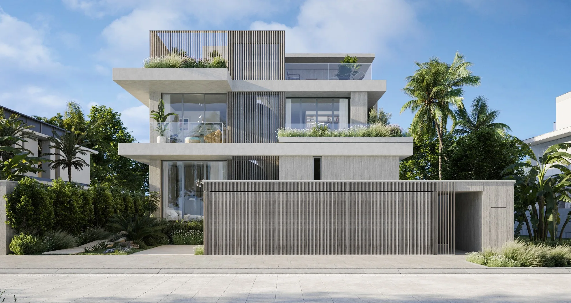 Delivered landscape at Al Barari, shown as previous work by the developer